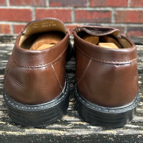 Hitchcock Wide Shoes for Men Croc Moc Brown Leather Penny Loafer Sz 11 5E G8 - Picture 7 of 12